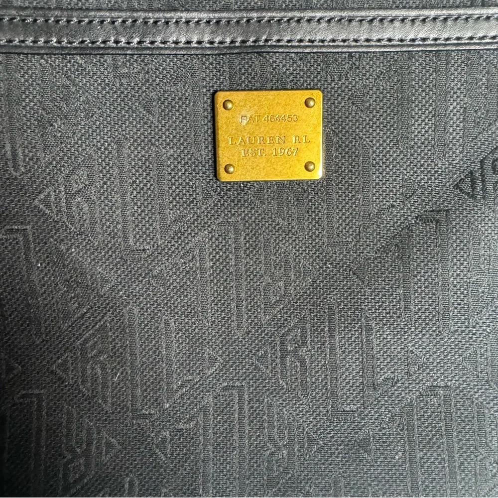 Lauren Ralph Lauren Vintage small Black Messenger Bag with Gold‎ Crossbody